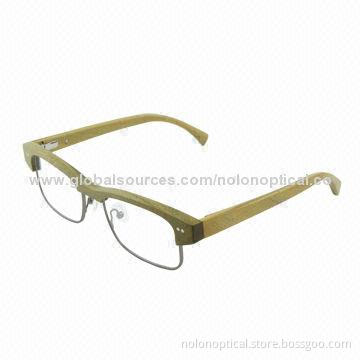 Wooden Eyeglasses with Metal Rim, OEM/ODM Orders Welcomed